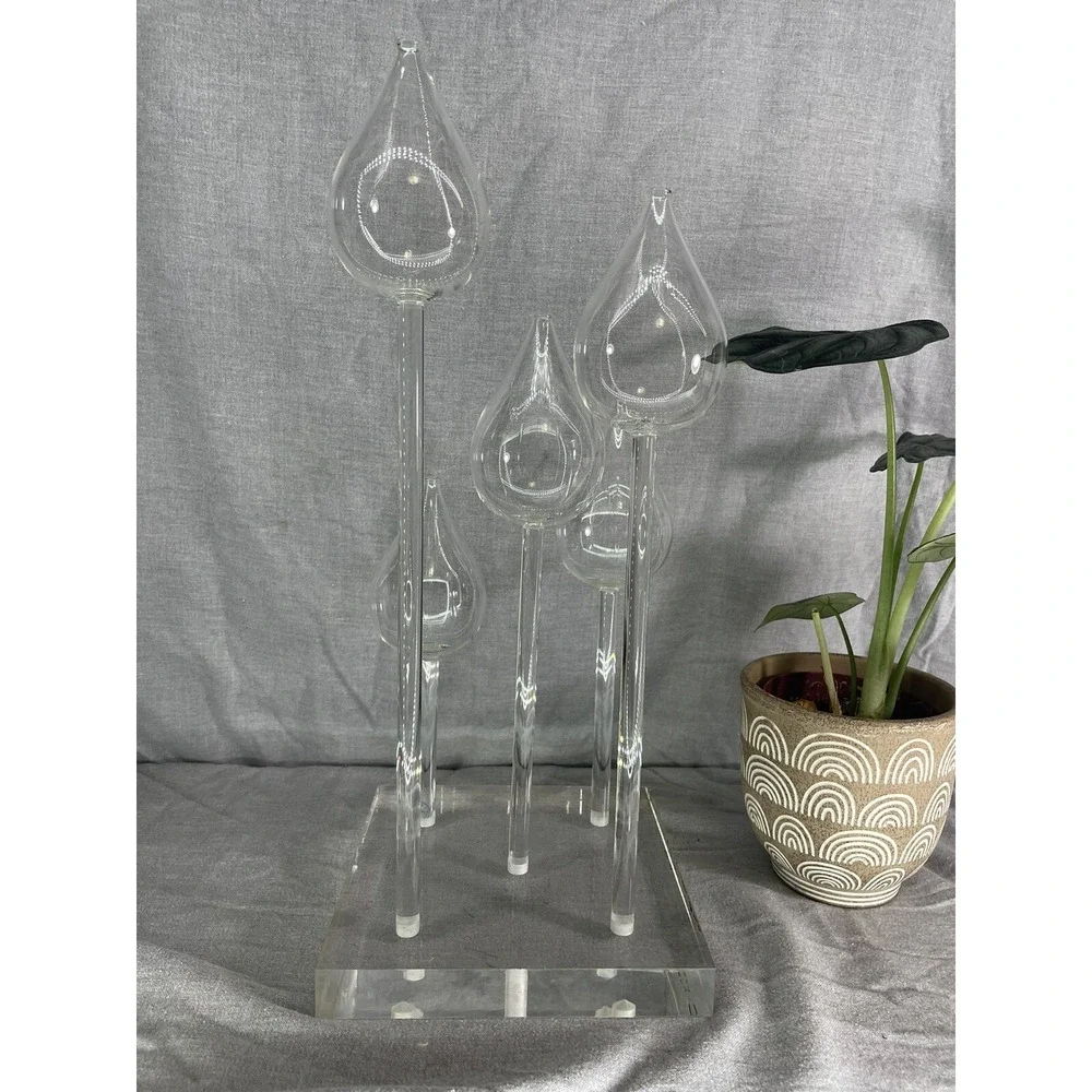 Rare 1960 Vintage‎ Belag MCM hand blown glass oil lamp Luci base 5 stems & wicks